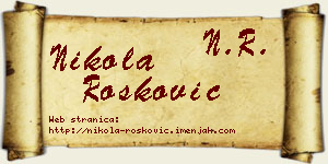 Nikola Rošković vizit kartica